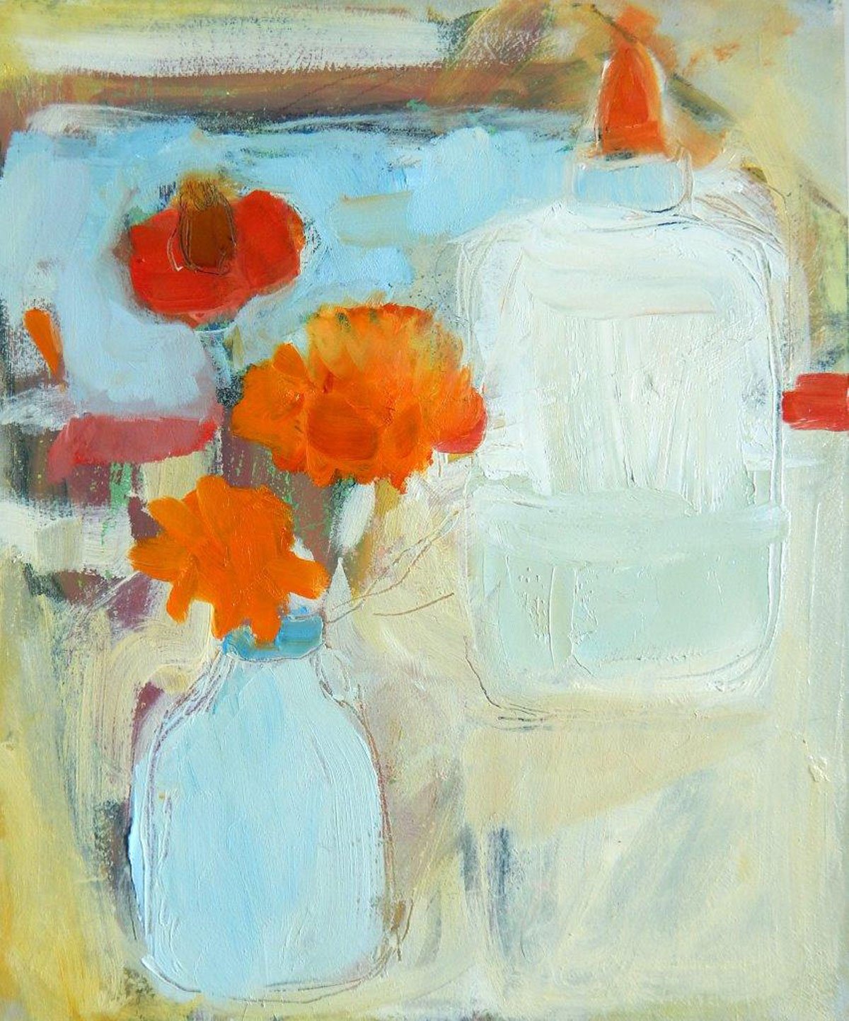 Summer bouquet oil on board 7.5" x 6.5" 2018