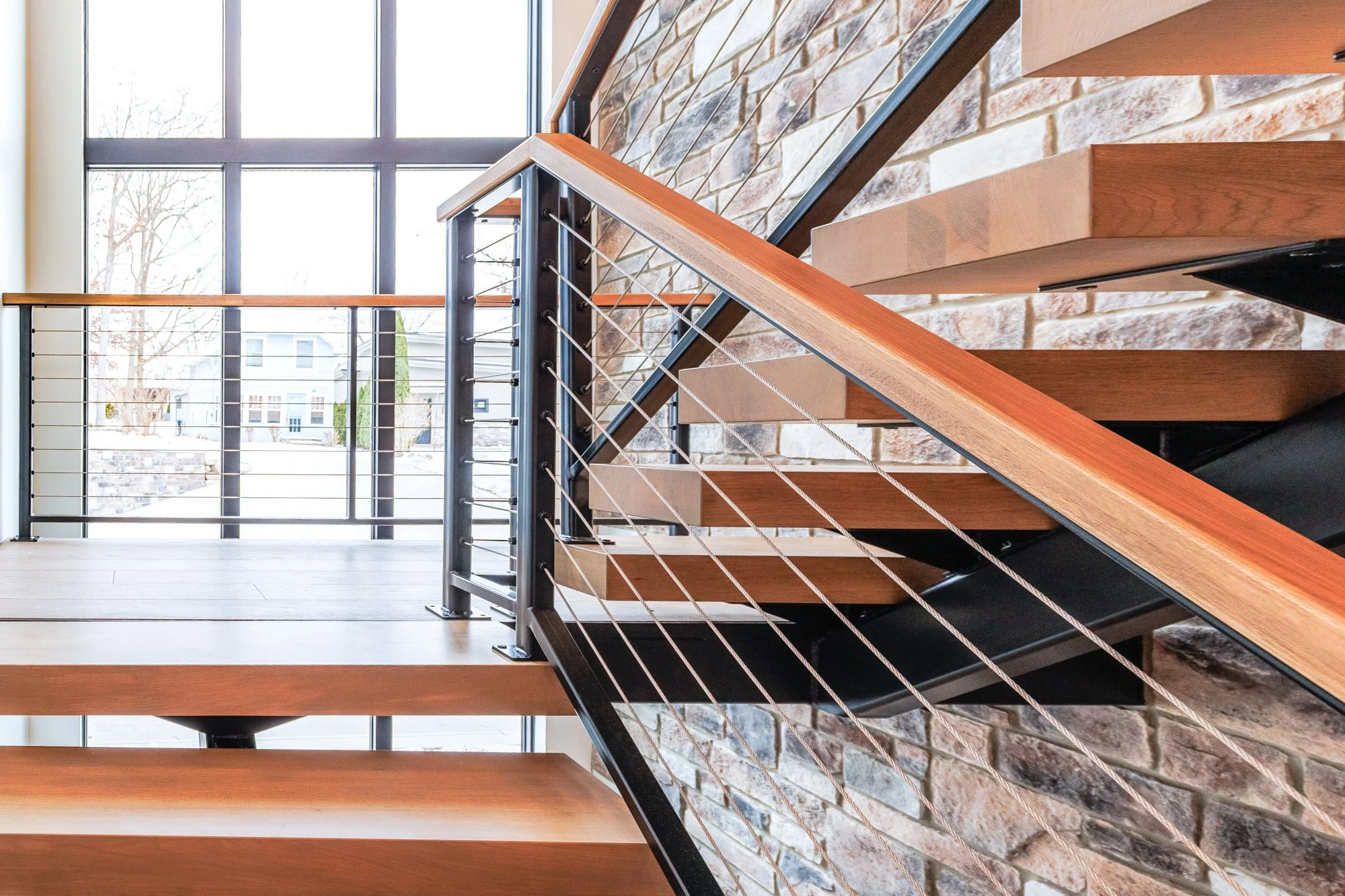 Interior real estate photography of a stairwell
