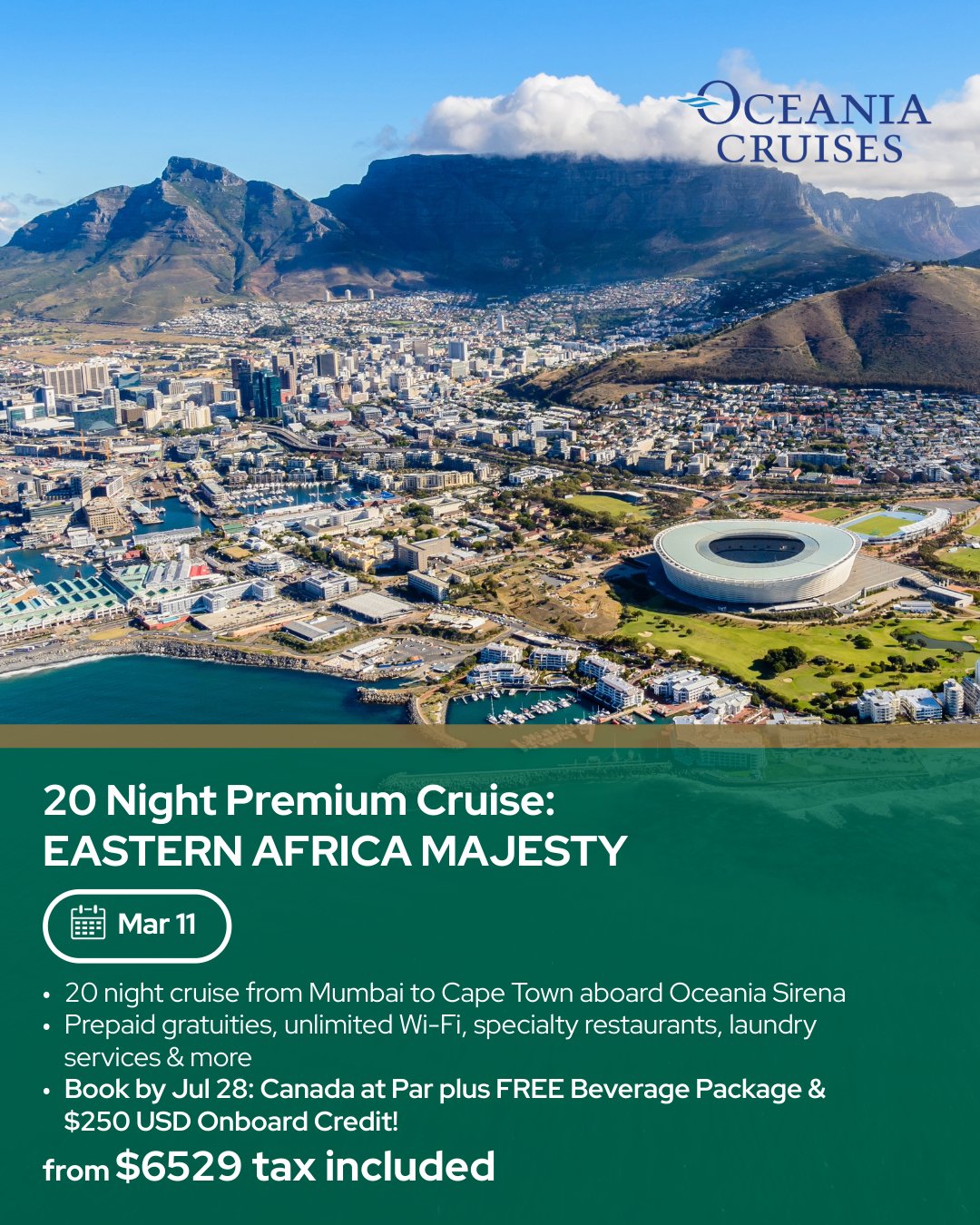 20-Night Premium Cruise: Eastern Africa Majesty
