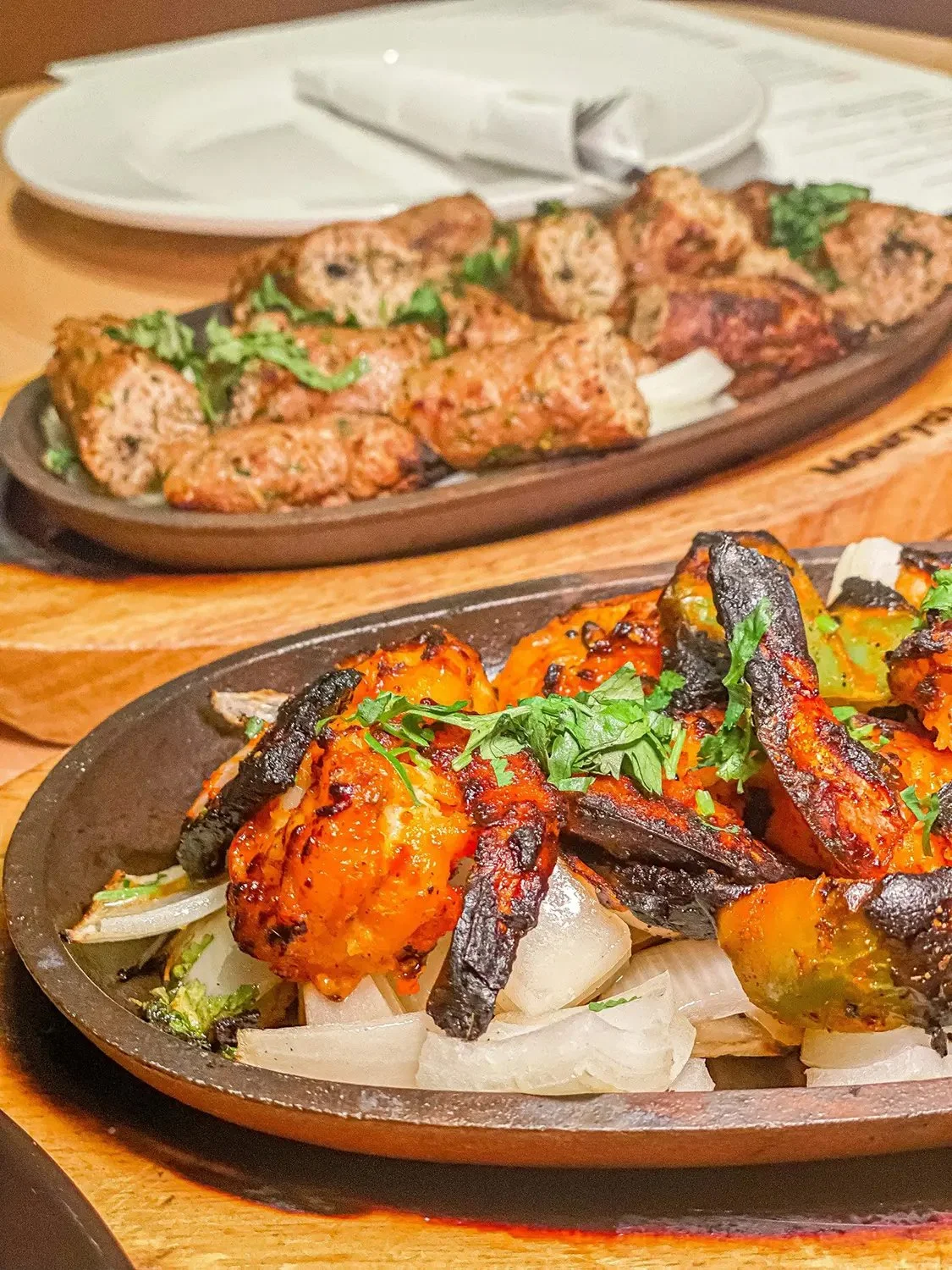 Chicken Seekh Kabobs and Tandoori Fish, Maurya's Cuisine Kamloops, BC Upscale Indian Cuisine