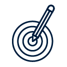 Blue target with an arrow in the bullseye
