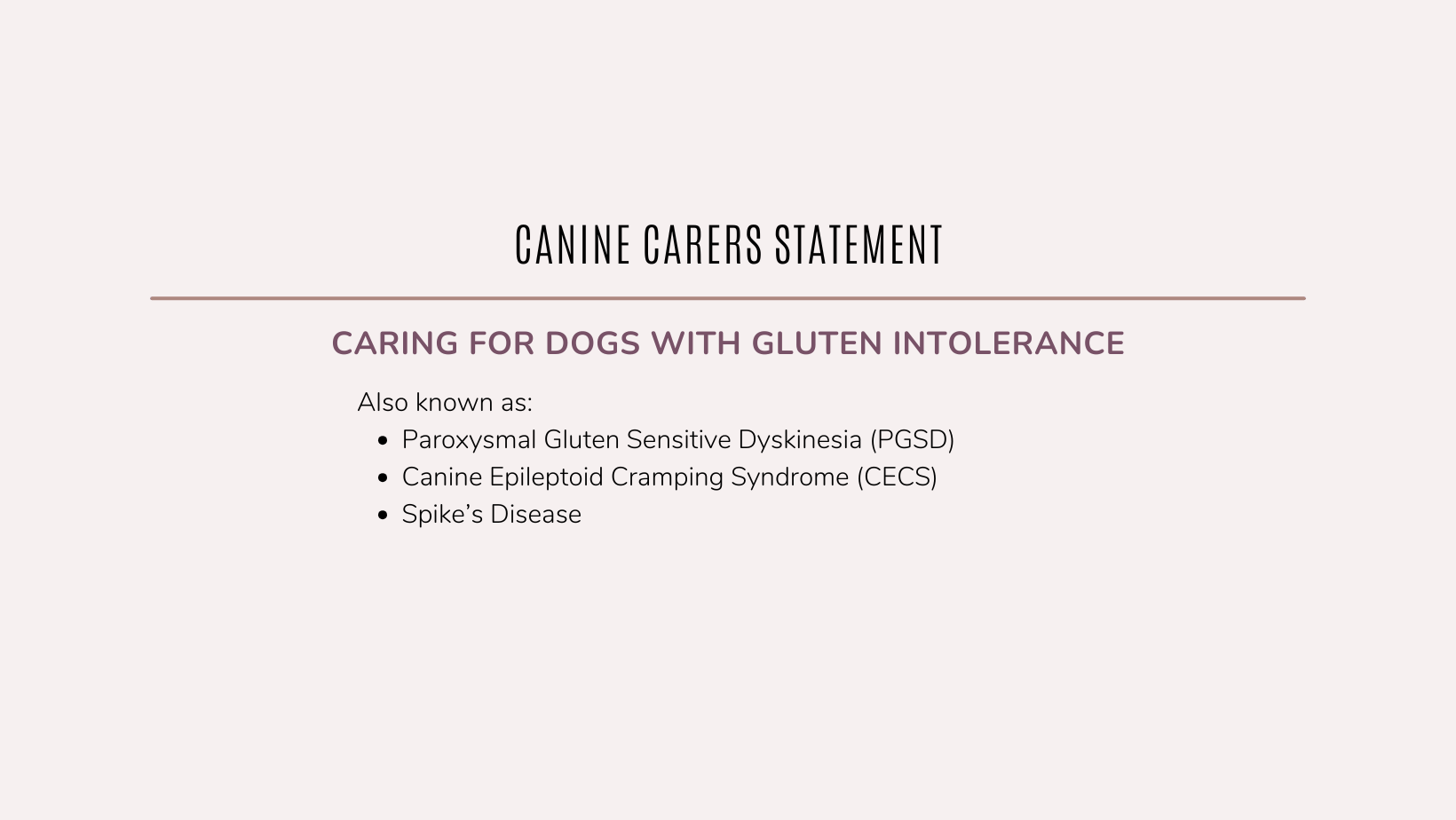 PGSD Carer’s Statement