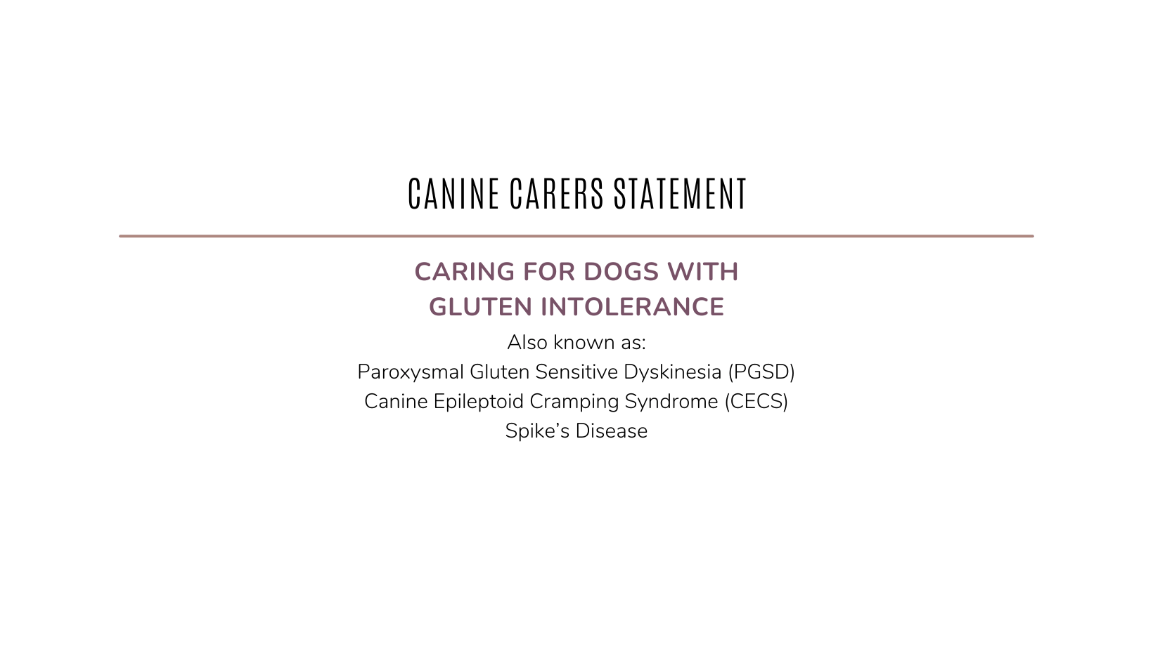 PGSD Carer's Statement