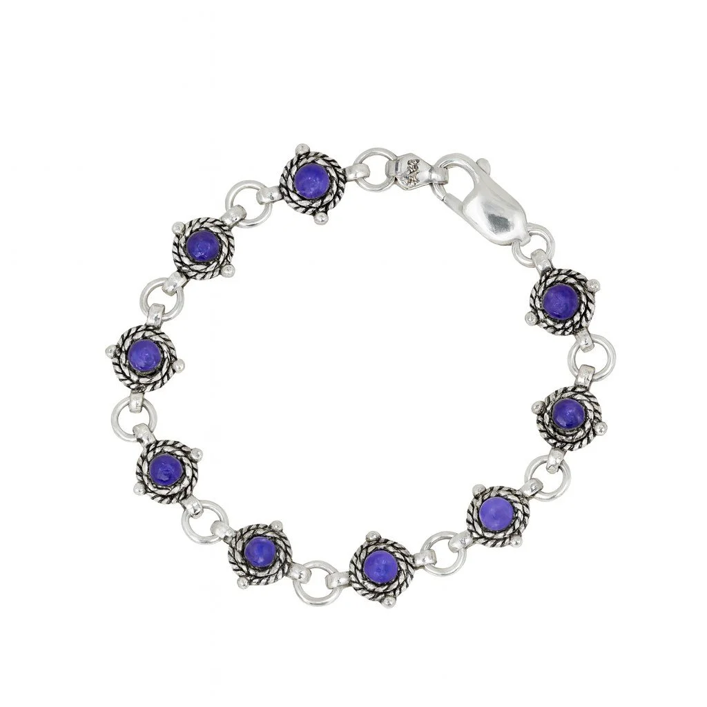 Sterling Silver Light Blue Cat’s Eye Baby Bracelet