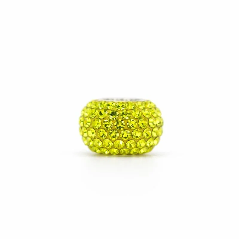 Sterling Silver Yellow Swarovski Crystal Bead Charm