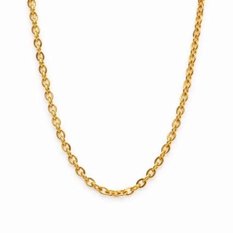 Yellow Gold Plated Cable Link 2.3mm Chain