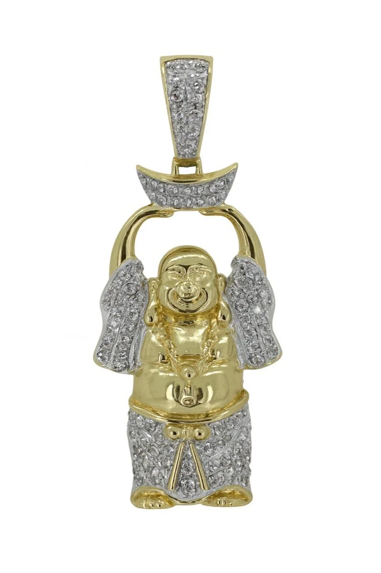 Gold Plated CZ Buddha Pendant