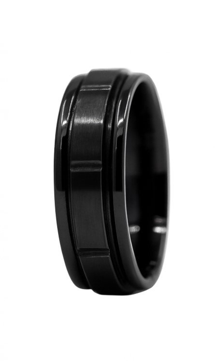 Black Titanium 7mm Satin & High-Polish Band