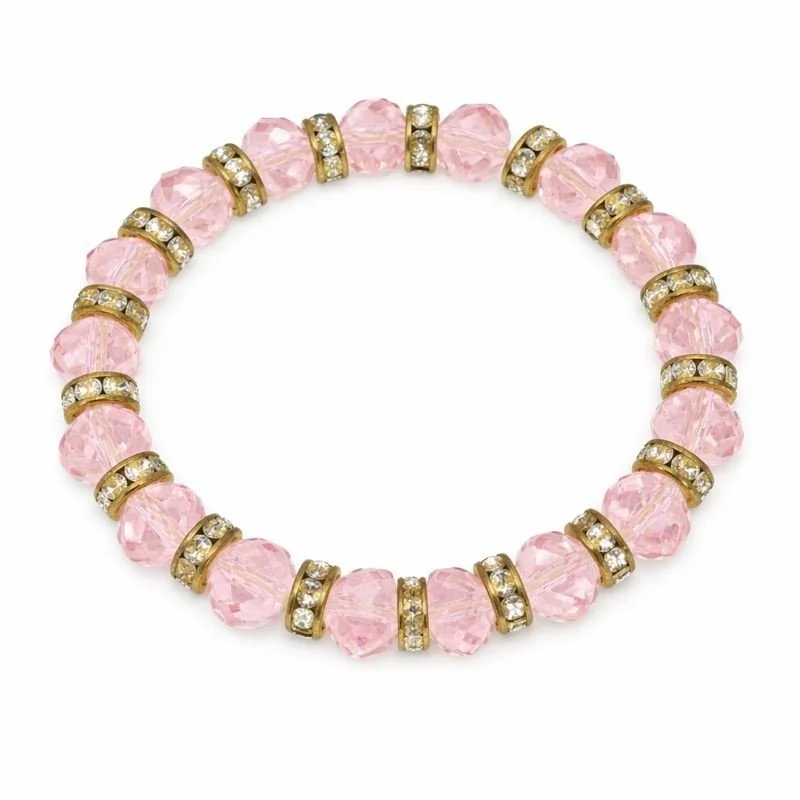 Pavé Set CZ & Pink CZ Elastic Bracelet