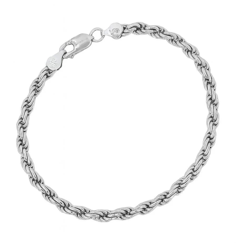 Sterling Silver 8.5" 5mm Rope Bracelet