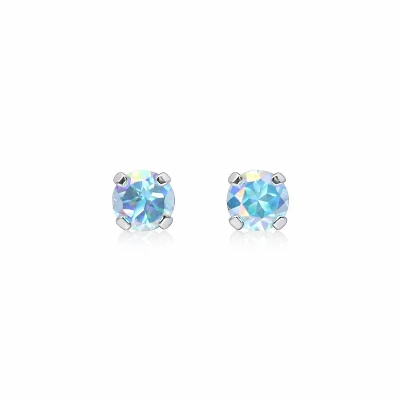 10K White Gold Mercury Mist Topaz Stud Earrings