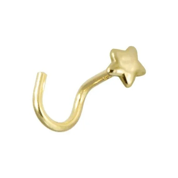 14K Gold/White Gold High Polish Star Nose Screw