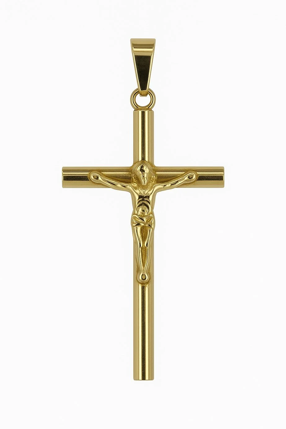 Gold Plated High Polish Crucifix Pendant