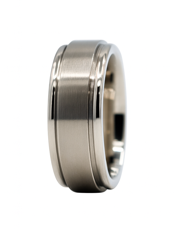 Titanium 7mm Satin & High Polish Band