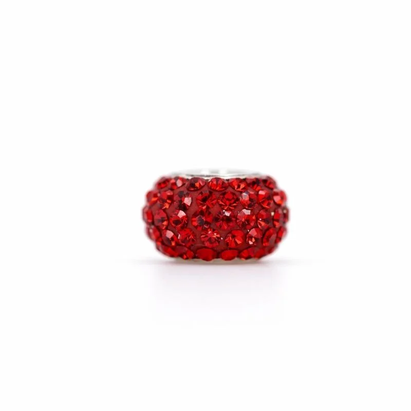 Sterling Silver Red Swarovski Crystal Bead Charm