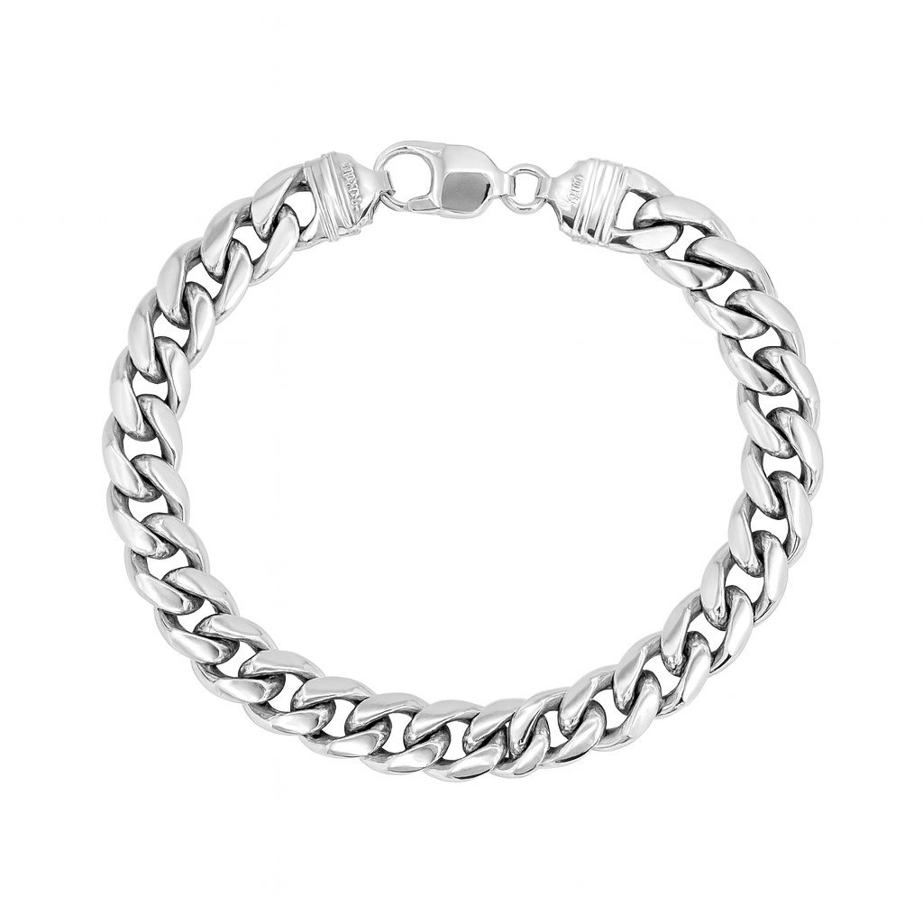 Sterling Silver 8" 8.5mm Miami Cuban Bracelet