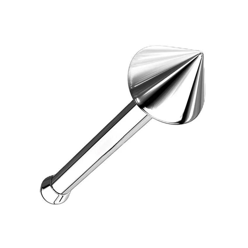 14K White Gold High Polish Spike Nose Bone Stud