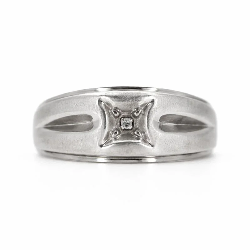 Sterling Silver Pavé Set Diamond Ring