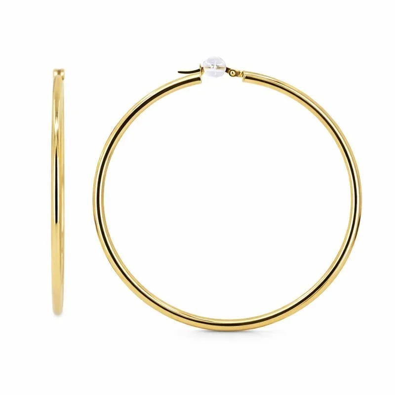 10K Yellow Gold High Polish Hoop Earrings