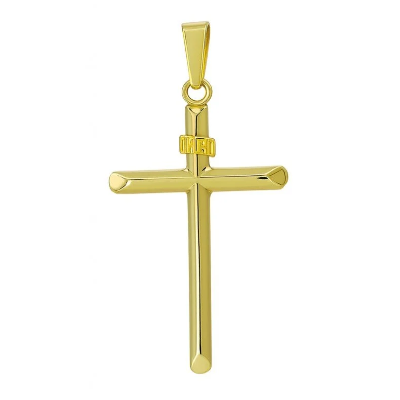 Gold Plated High Polish INRI Cross Pendant