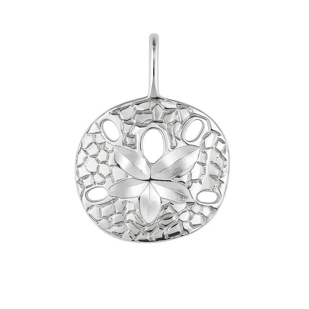 Sterling Silver Diamond-Cut Sand Dollar Pendant