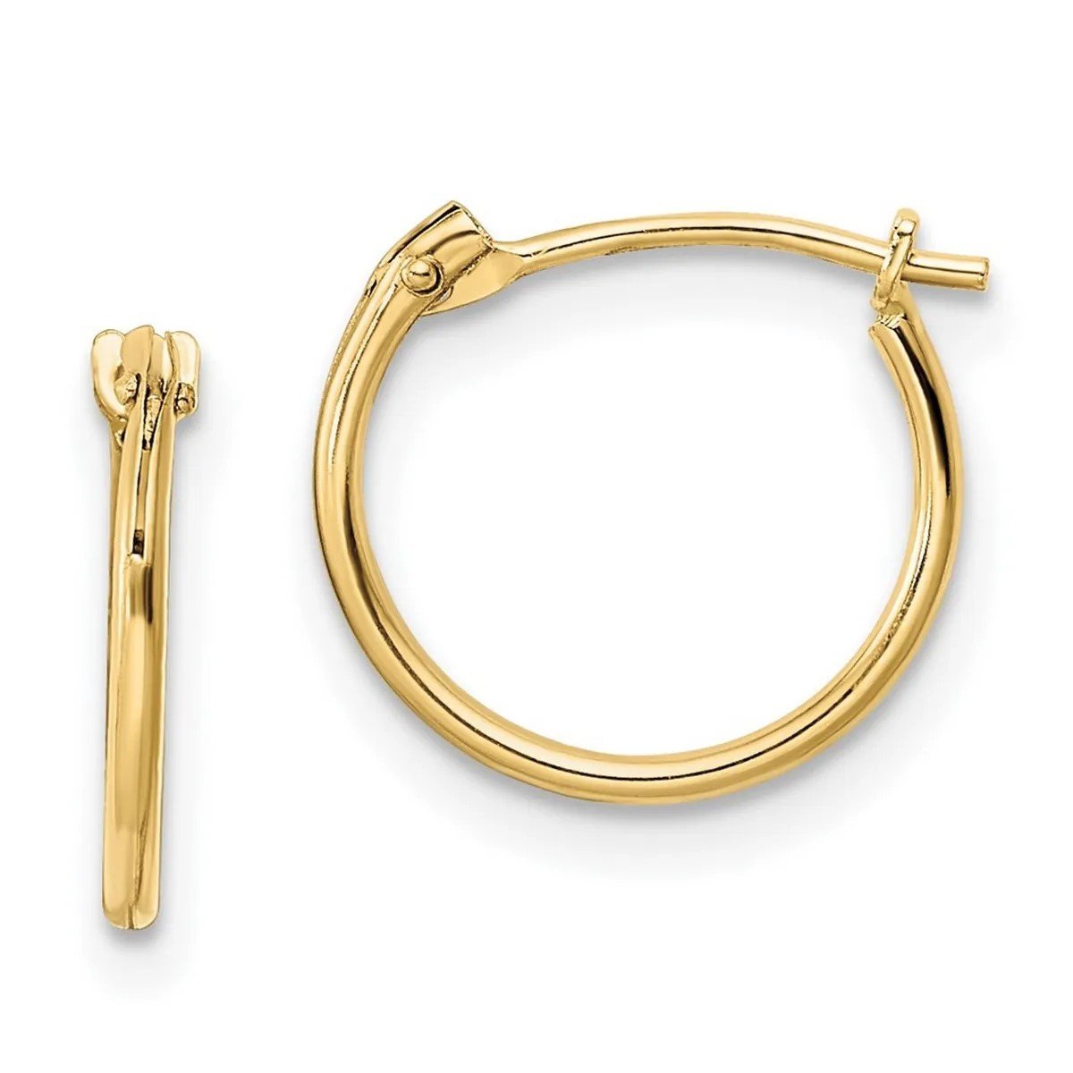 14K Gold High Polish Hoop Earrings