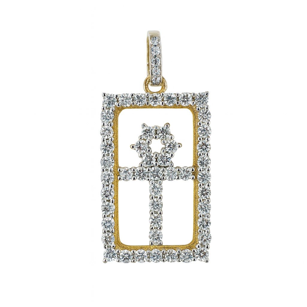 Gold Plated CZ Ankh Pendant