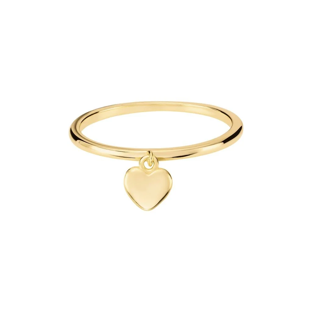 14k Gold Plated Engravable Dangle Heart Ring
