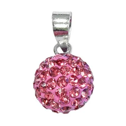 Sterling Silver Pink CZ 10mm Ball Pendant