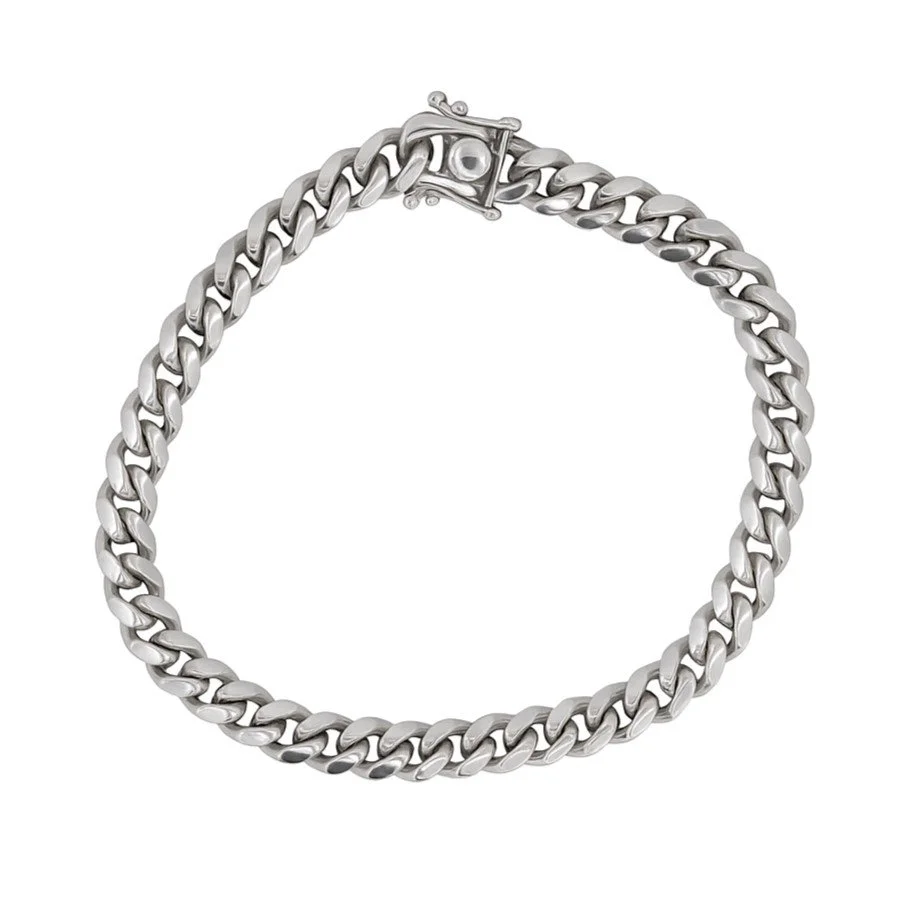 Sterling Silver 8.5" 7mm Cuban Link Bracelet