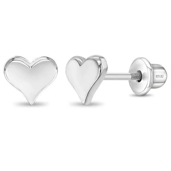 Sterling Silver Heart Children's Earrings