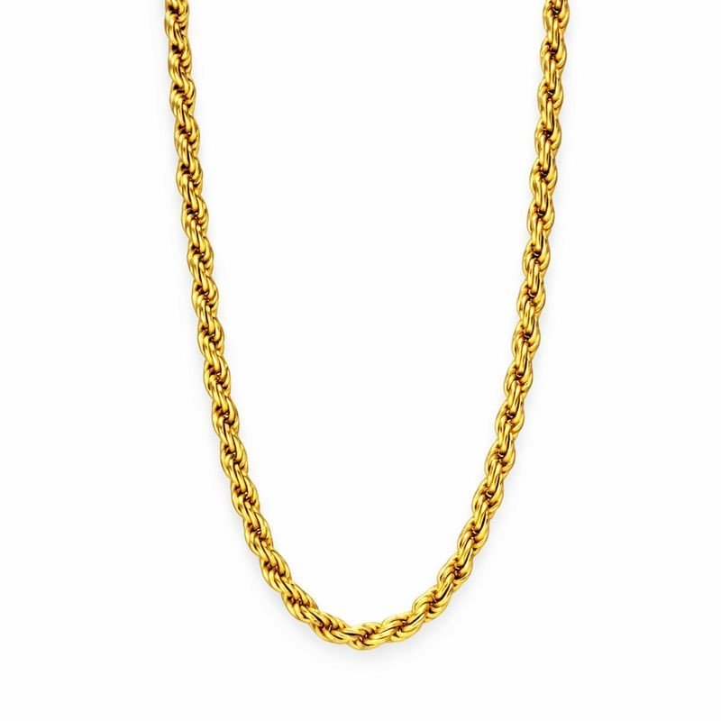 14K Gold-Plated Solid Rope 2mm Chain