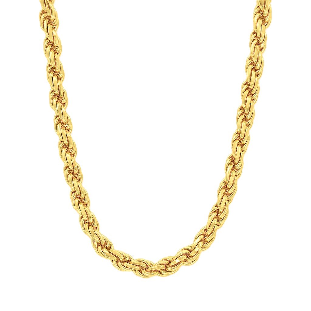 Sterling Silver Gold-Plated Rope Chain Necklace
