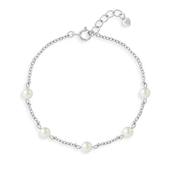 Sterling Silver Cultured Pearl Children's Bracelet