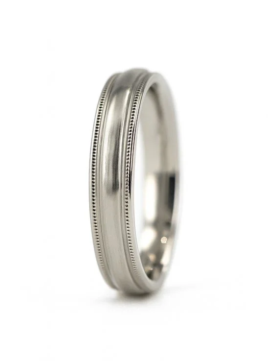 Sterling Silver 4mm Milgrain  Band