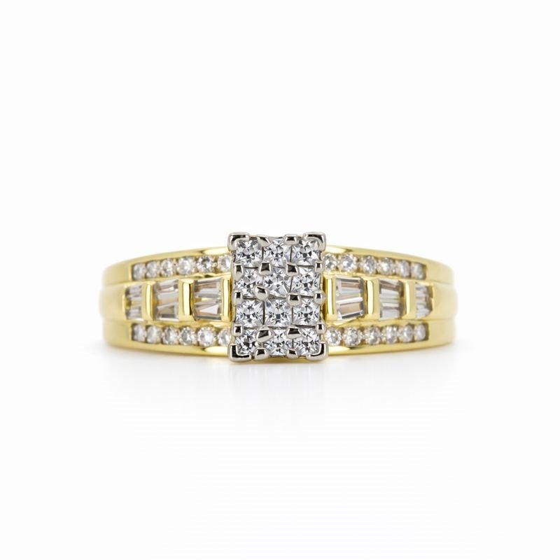 14K Gold Plated Prong-Set CZ Ring