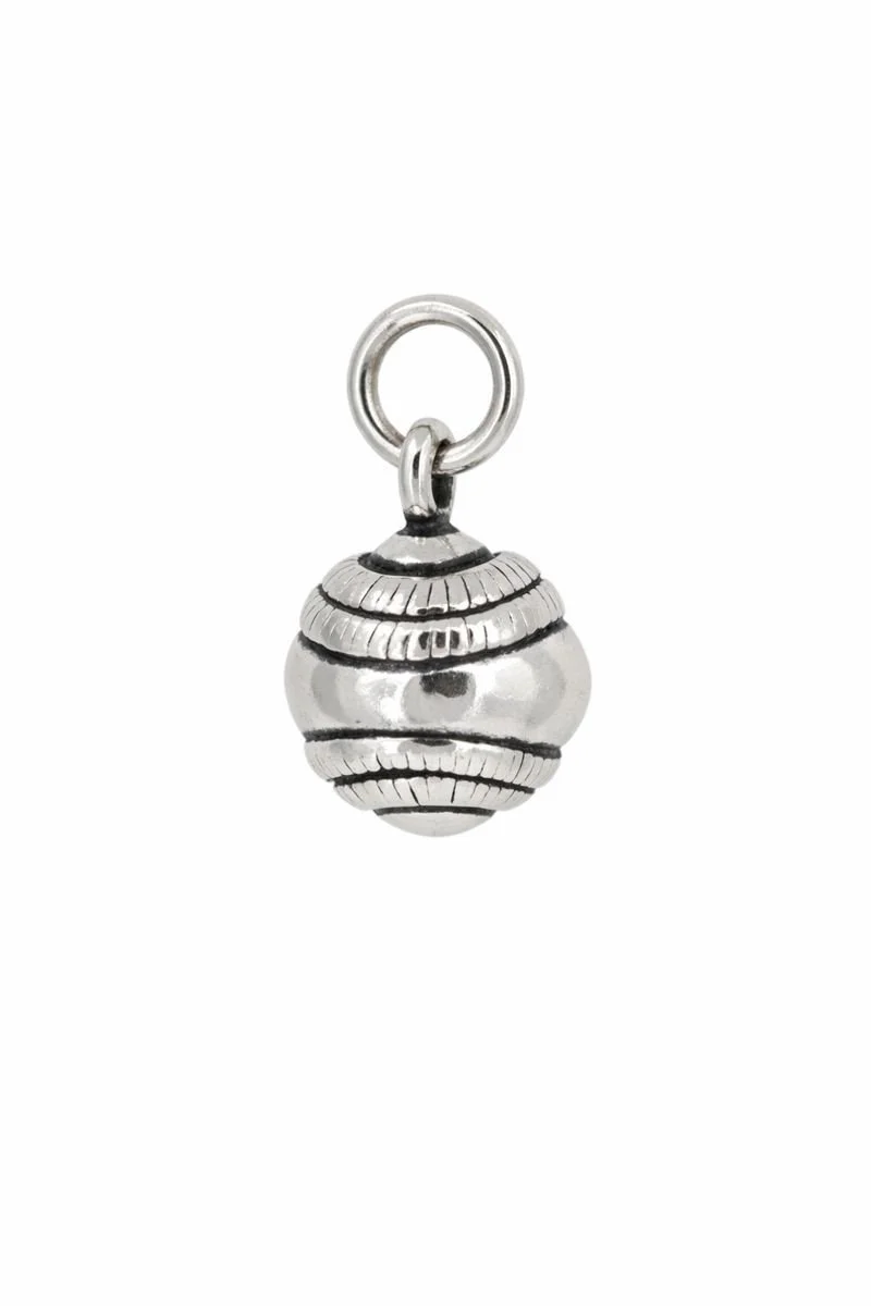 Sterling Silver Antiqued Decorative Ball Pendant