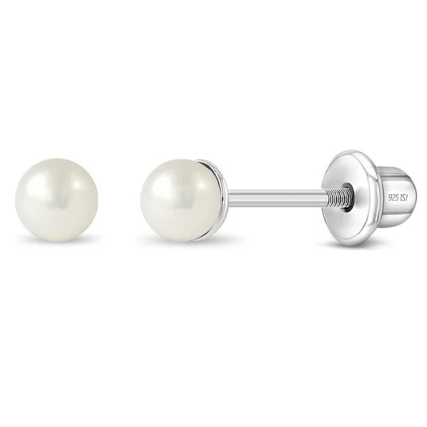Sterling Silver Cultured Pearl Children's Earrings