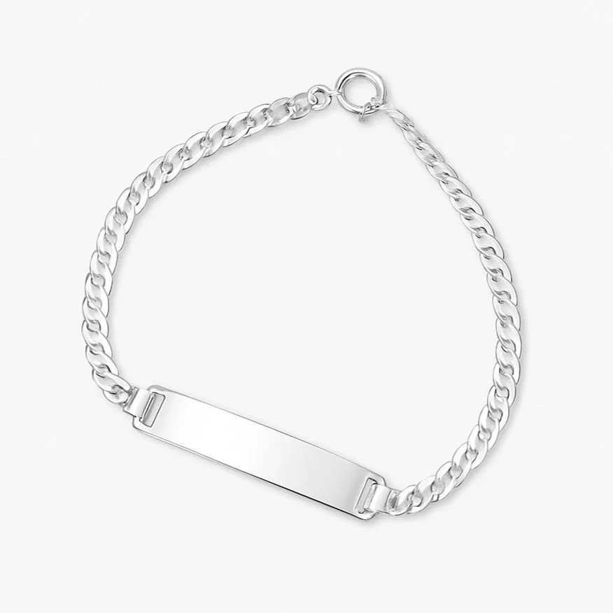 Sterling Silver 6" Curb Link Engravable ID Bracelet