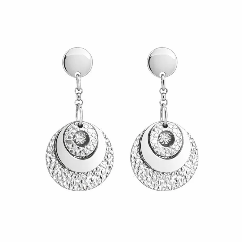 14K White Gold Dangle Stud Earrings
