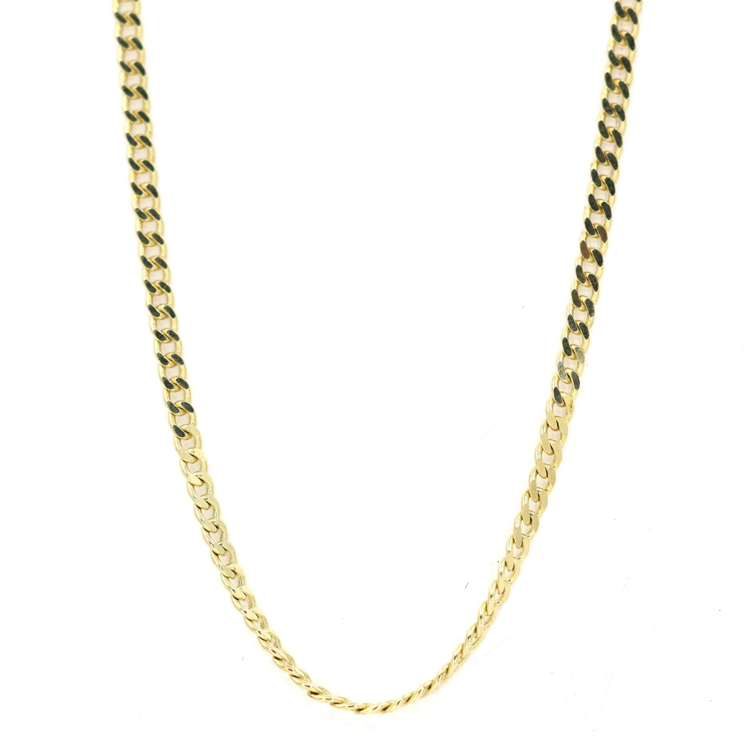14K Gold-Plated 050 Gauge Curb Link 18" Chain