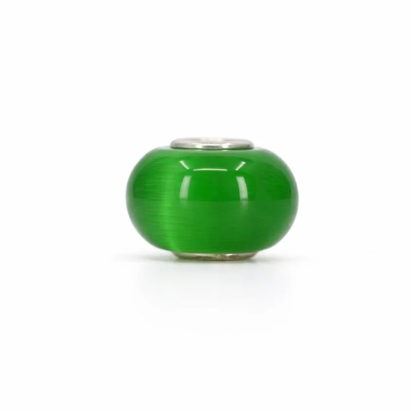 Sterling Silver Green Murano Glass Bead Charm
