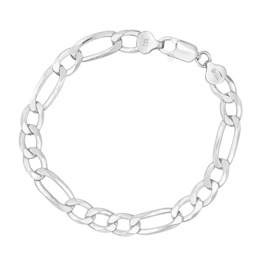 Sterling Silver 8" Figaro Bracelet