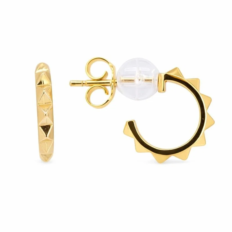 14k Yellow Gold Spike Earrings