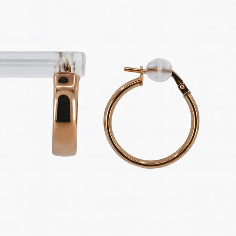 14K Rose Gold High Polish Hoop Earrings