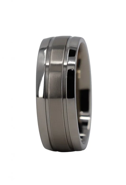 Titanium 8mm Satin & High Polish Band