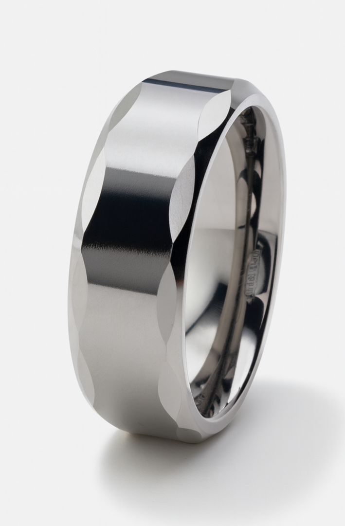 Tungsten 8mm Diamond-Cut High Polish Band