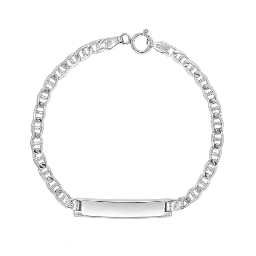 Sterling Silver 6" Gucci Link Engravable Children’s ID Bracelet