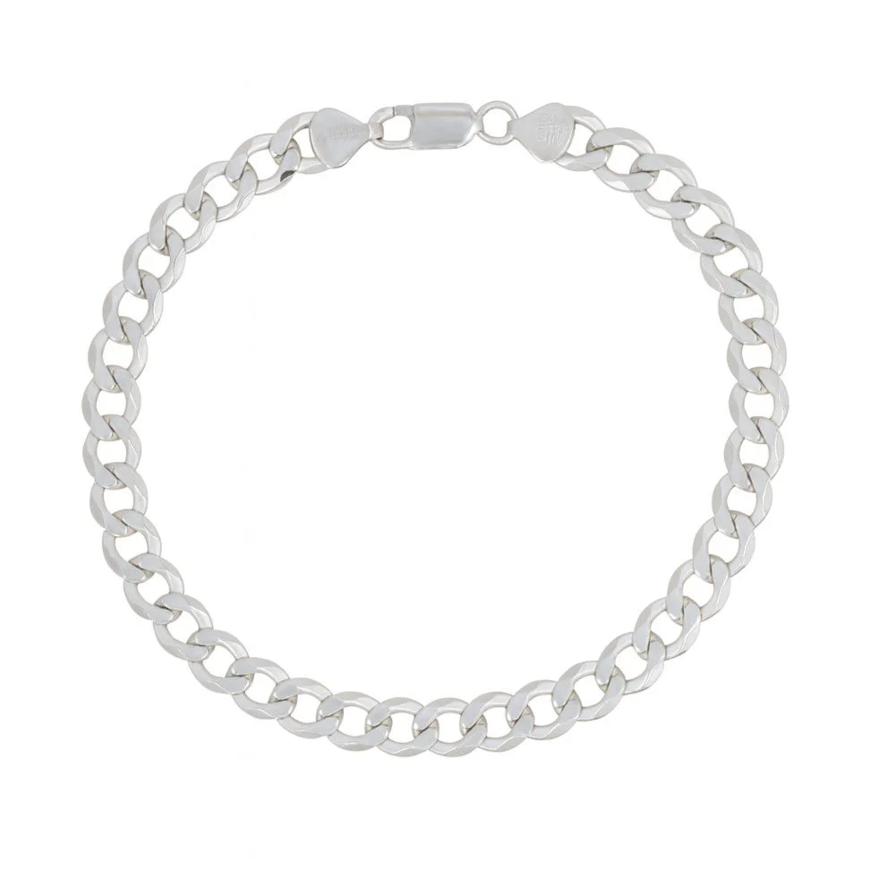 Sterling Silver 9" Curb Link Bracelet