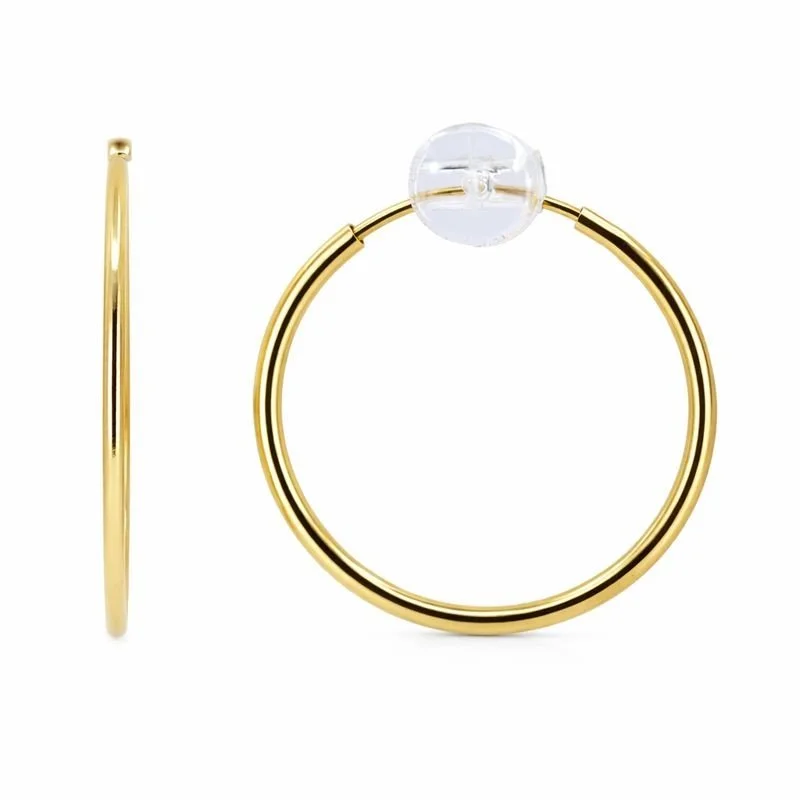 14K Yellow Gold Endless Hoop Earrings
